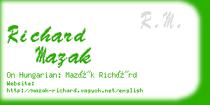 richard mazak business card